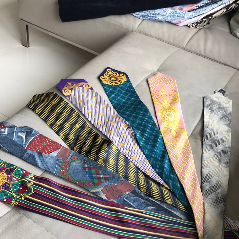 Gianni Versace vintage original colección ties 7pc
